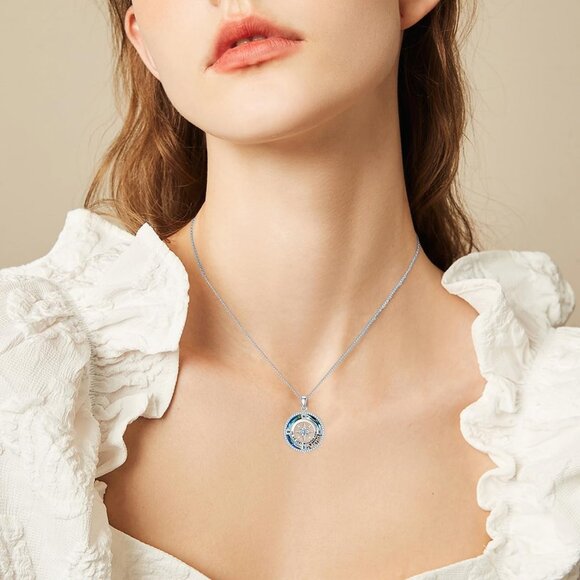 Sterling Silver Nana Compass Necklace Pendant Gift for Mom, Sister, Nana, Daught - Picture 5 of 6